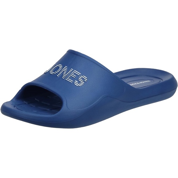 Jack & Jones Molded Logo Blue Casual Slide Sandals - Picture 9 of 9